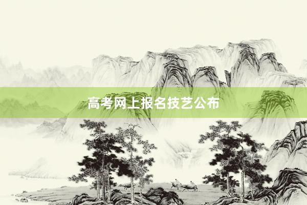 高考网上报名技艺公布